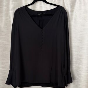 White House Black Market Elegant Black Blouse